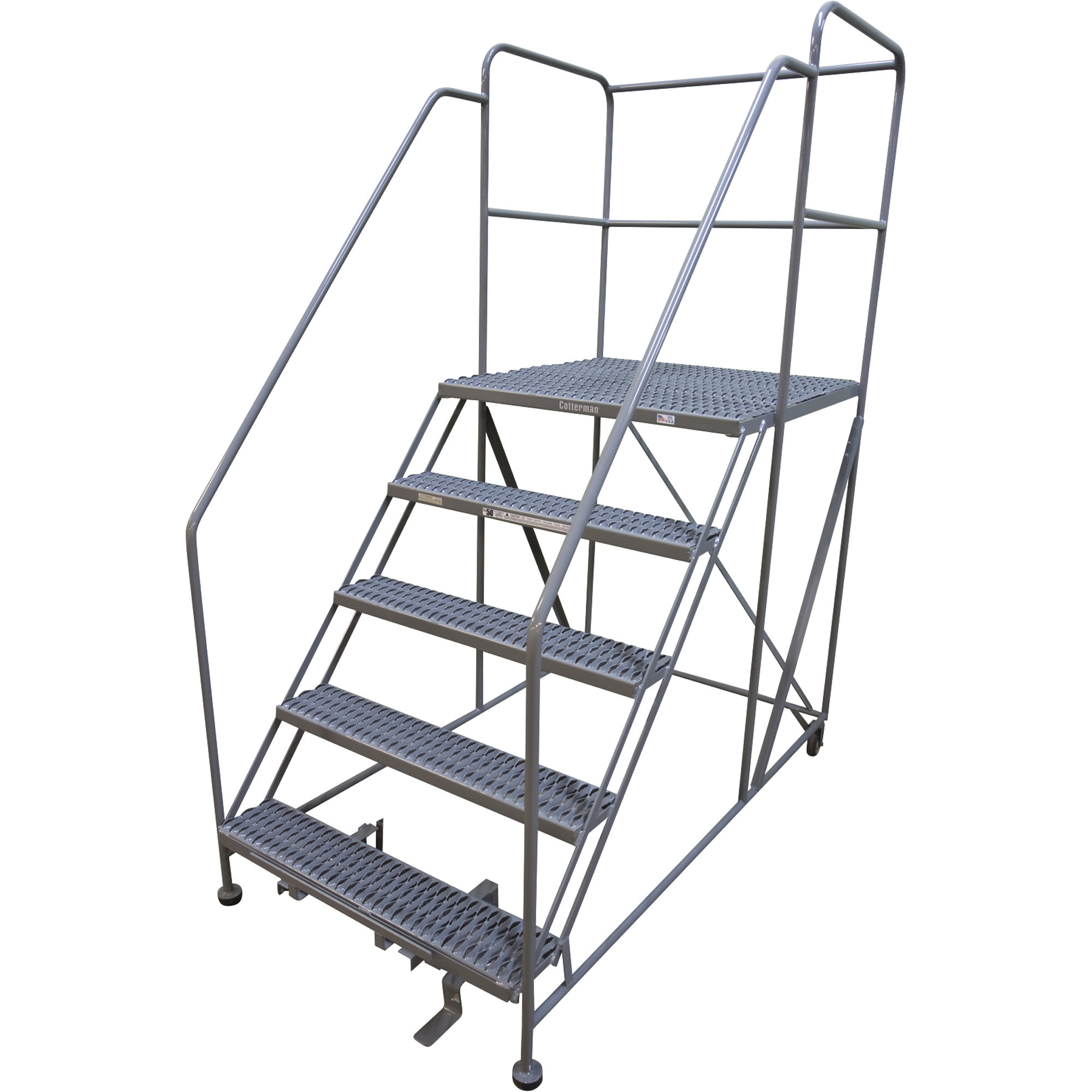 Cotterman Rolling Work Platform, 800-Lb. Capacity, 36in. x 36in. Work Platform, 5 Step, Model# 5WP3636RA3B4B8AC1P6